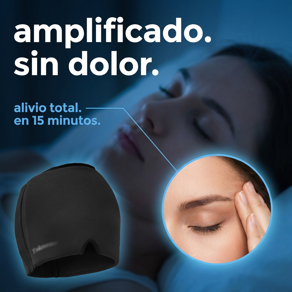 MigraRelief™ – Máscara de gel terapéutica para migraña y estrés